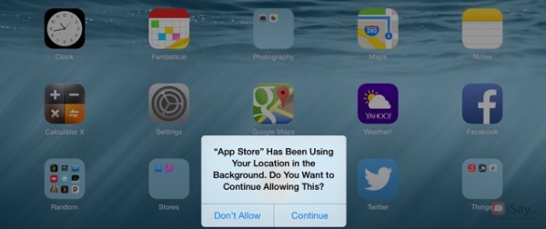iOS 8 te avertizeaza ca foloseste locatia ta