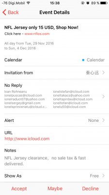 stop calendar spam
