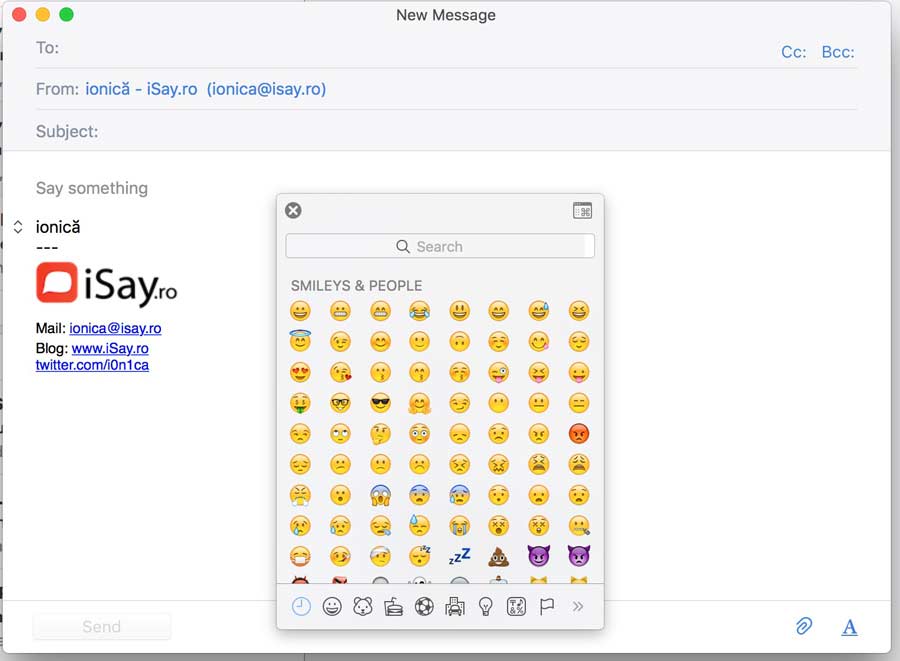 emoticoane emoji pe macOS