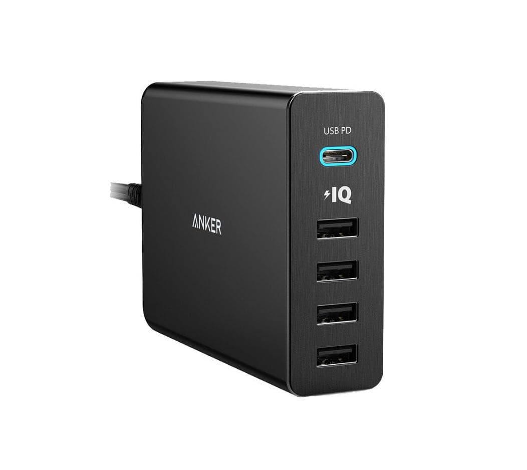 Anker PowerPort+ 5, USB-A and USB-C