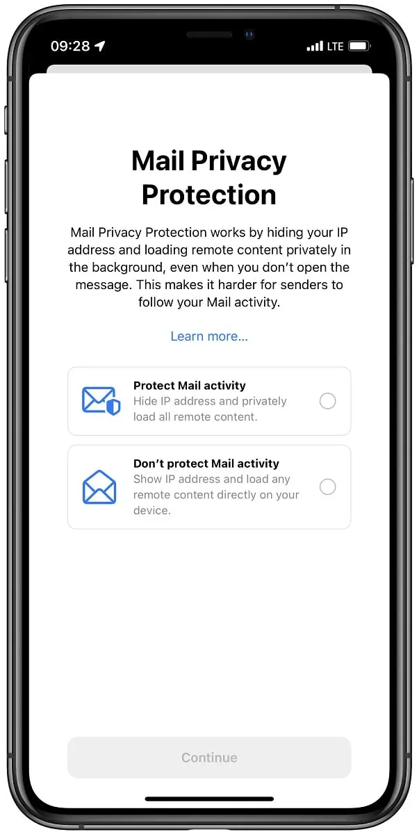 Mail in iOS 15
