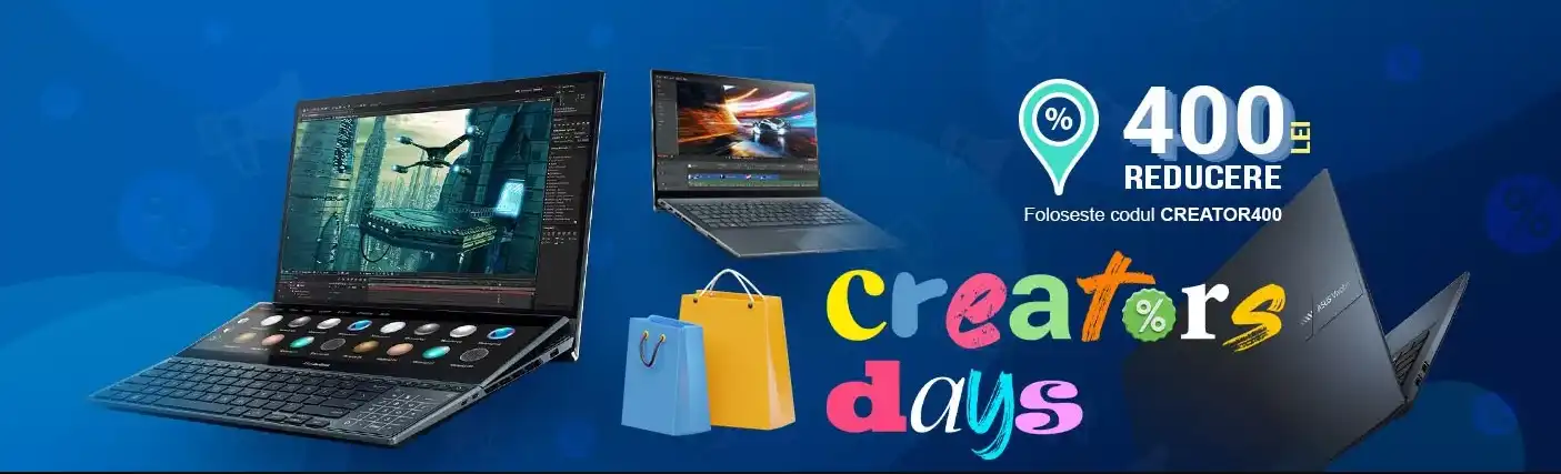 Creators Days reduceri la laptopuri pe siteul ASUS
