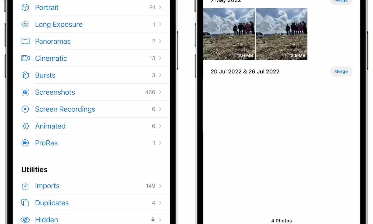 Apple explică de ce nu apare albumul cu imagini duplicate în iOS 16 si cat dureaza