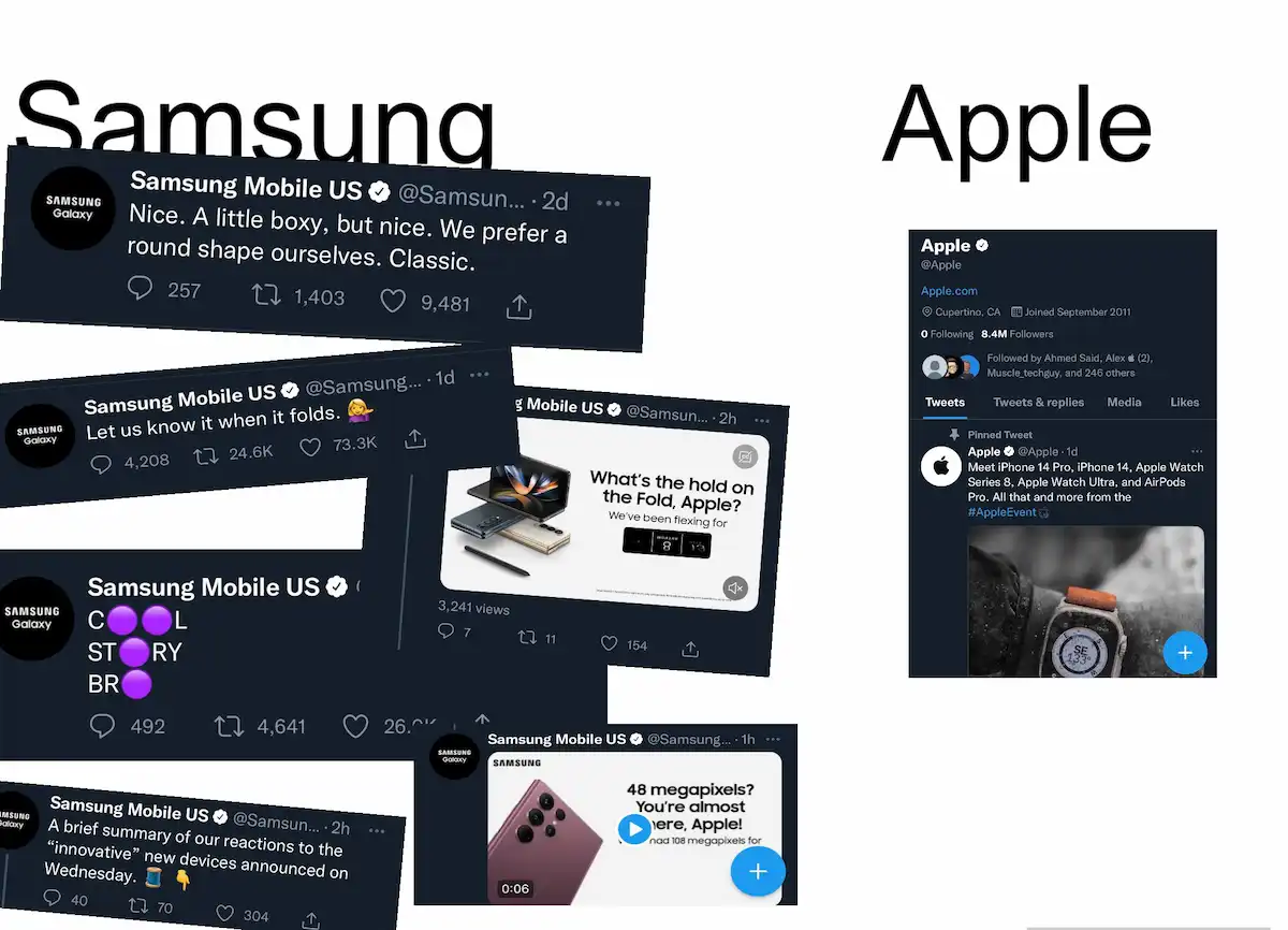 Samsung facand misto de Apple