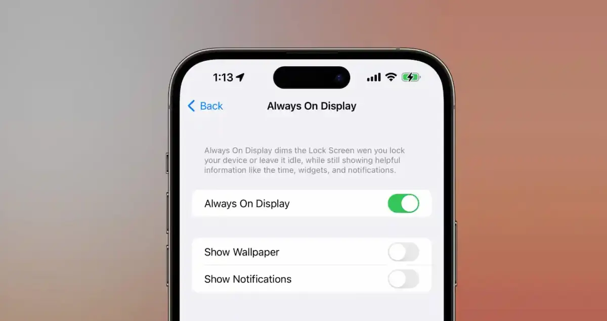 Always on Display in iOS 16.2 introduce noi optiuni pentru a ascunde wallpaper sau notificări
