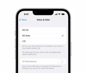 iPhone 5G Standalone optiune in setari date mobile