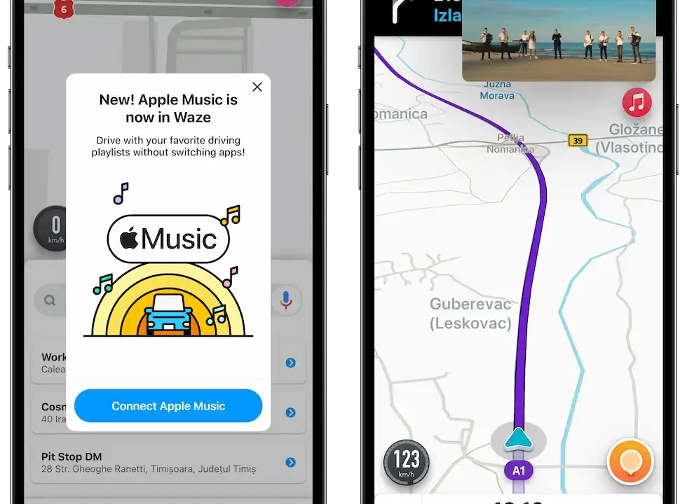 Waze integrează Apple Music