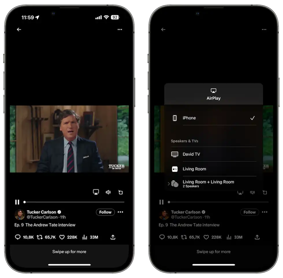 Twitter introduce opțiunea AirPlay în aplicația sa