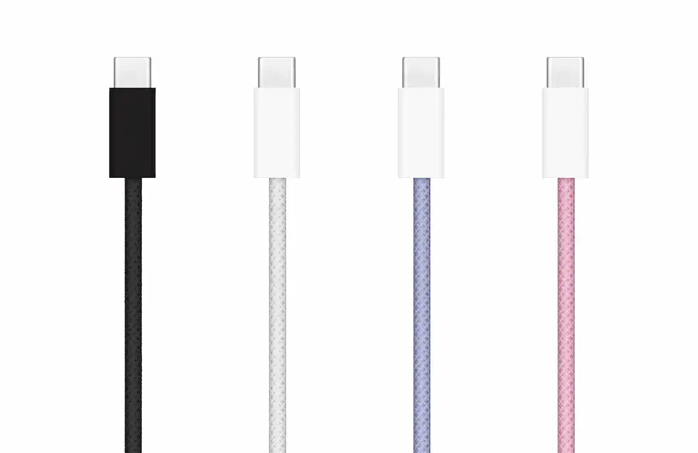 Cablu de incarcare din material iPhone 15 diverse culori