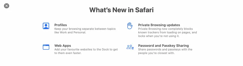 Ce e nou in Safari - macOS Sonoma