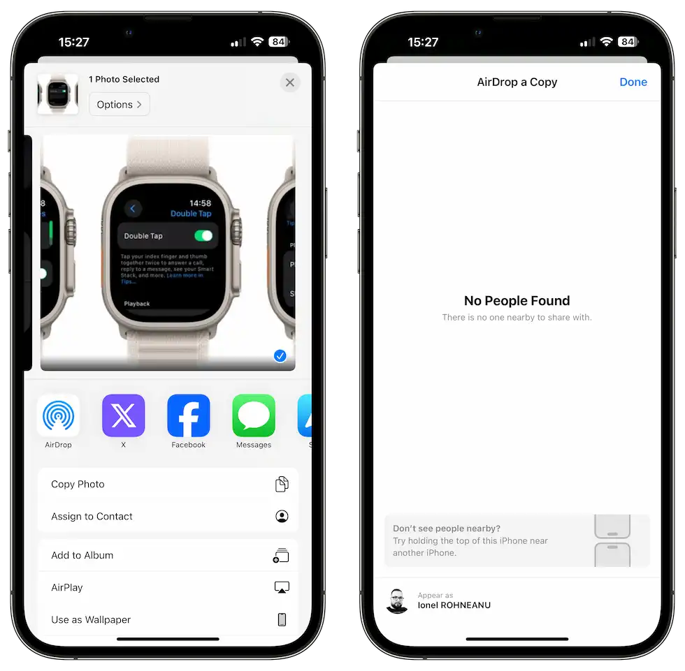 AirDrop va folosi conexiunea la internet pentru transferul fișierelor în iOS 17.1