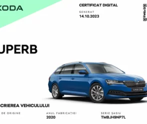 Certificat digital privind datele și istoricul de service al mașinilor Skoda