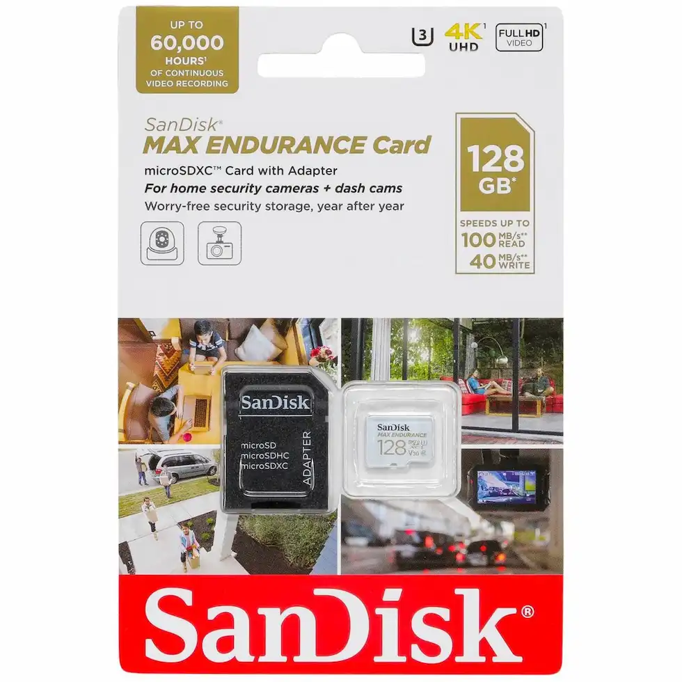 SanDisk microSD Max Endurance UHS-I U3 V30 Class 10 128GB