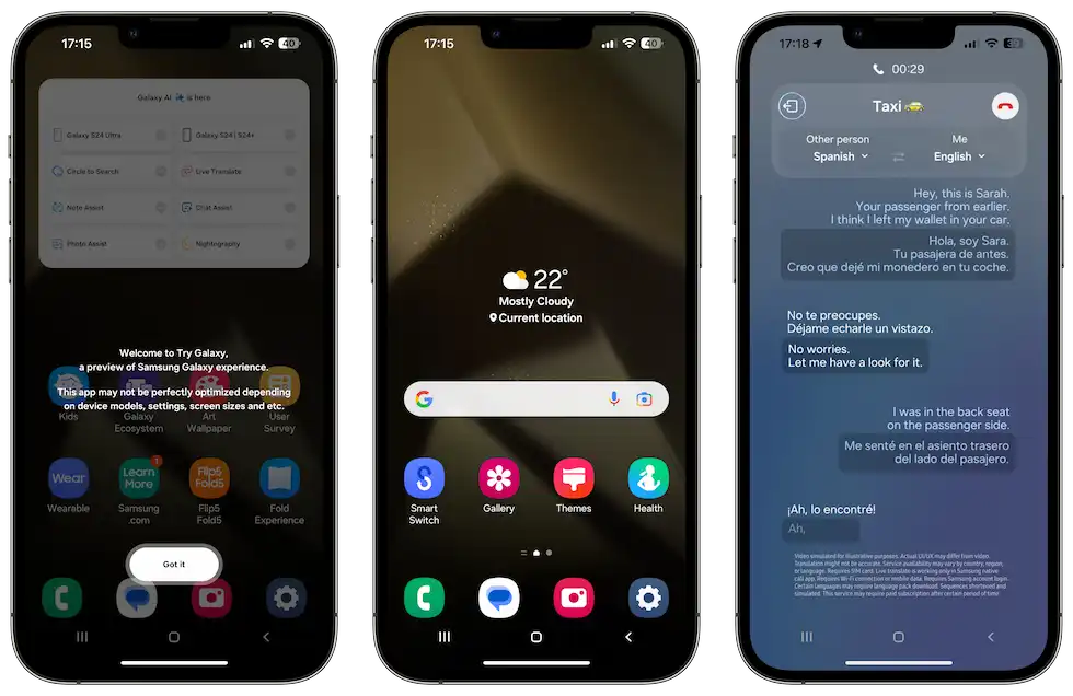 Galaxy AI prin One UI 6.1 pe iPhone