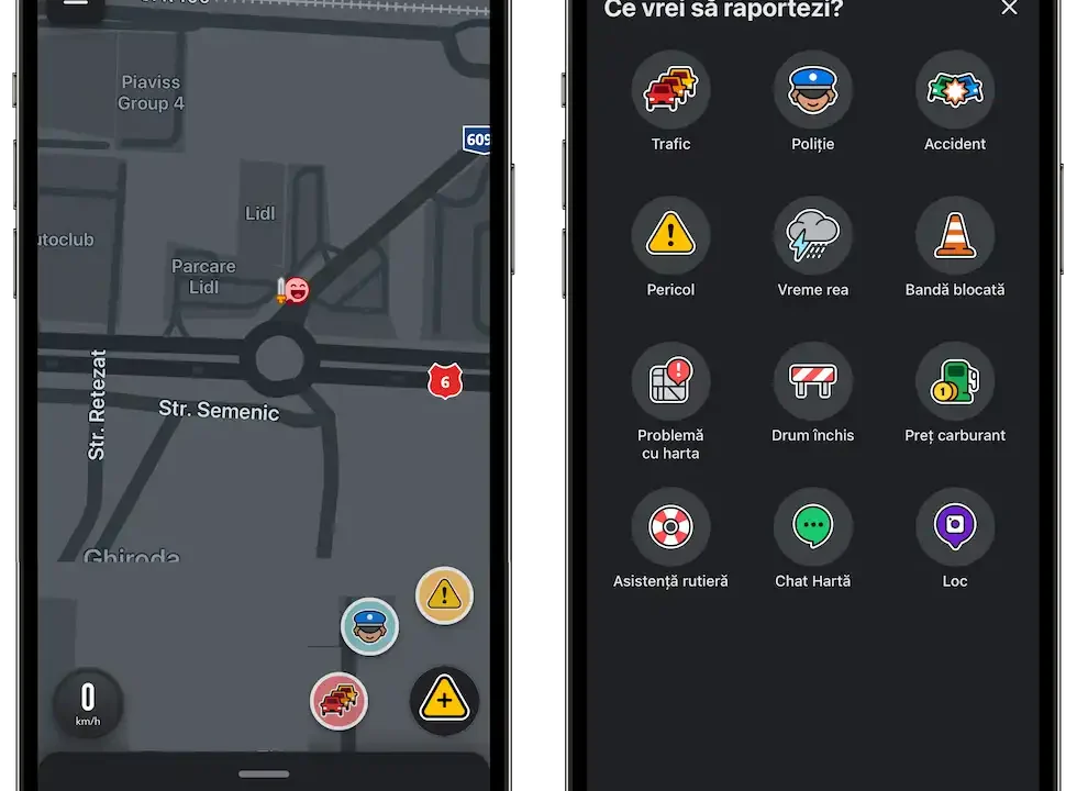 Waze introduce un nou mod de raportare pentru trafic, poliție, gropi sau accidente