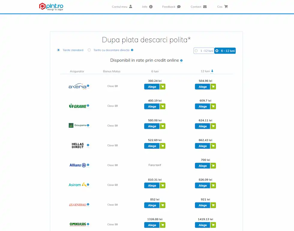 oferta RCA Opel pint.ro