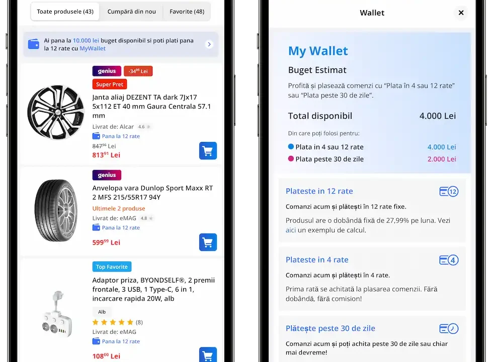 Buget de 10.000 lei în My Wallet eMAG