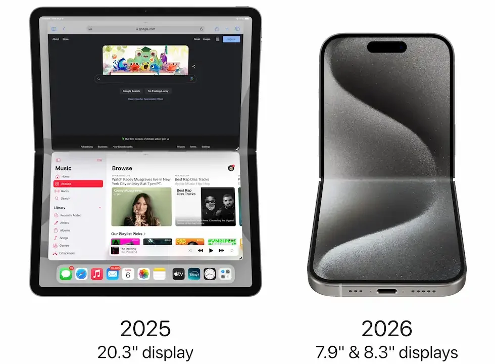iPad pliabil în 2025 și iPhone pliabil în 2026