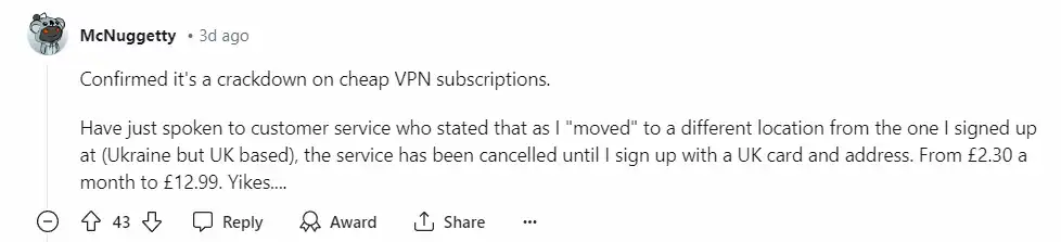Comentariu pe reddit privind anularea abonamentelor YouTube Premium
