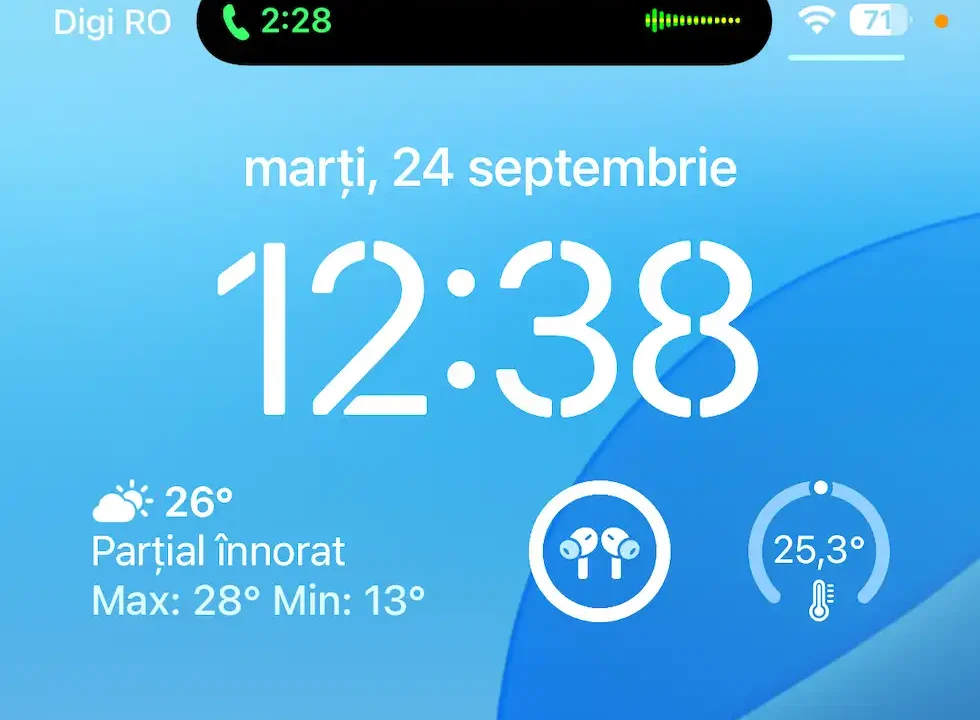 Informații despre apel în Dynamic Island