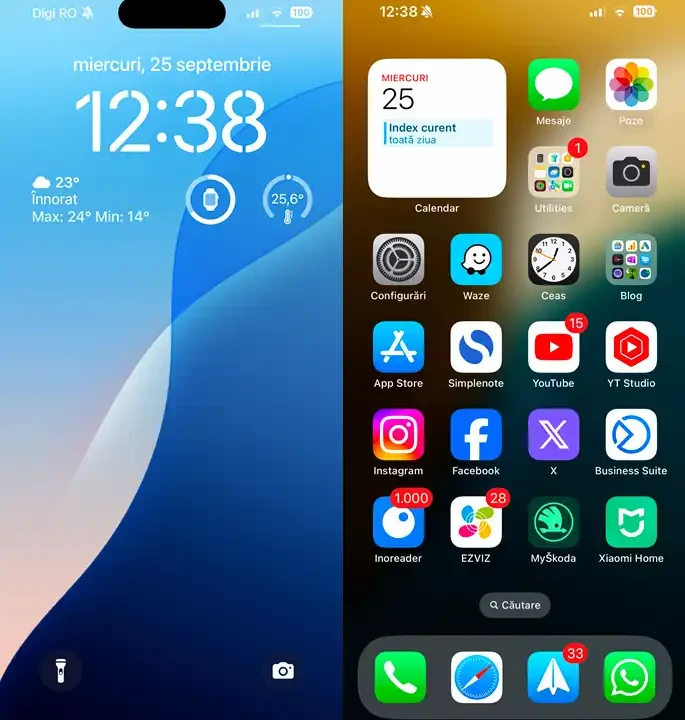iOS 18 fundal dinamic lockscreen - homescreen