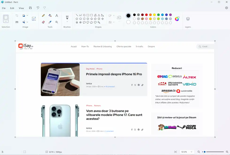 Aplicația Paint din Windows primește funcții AI