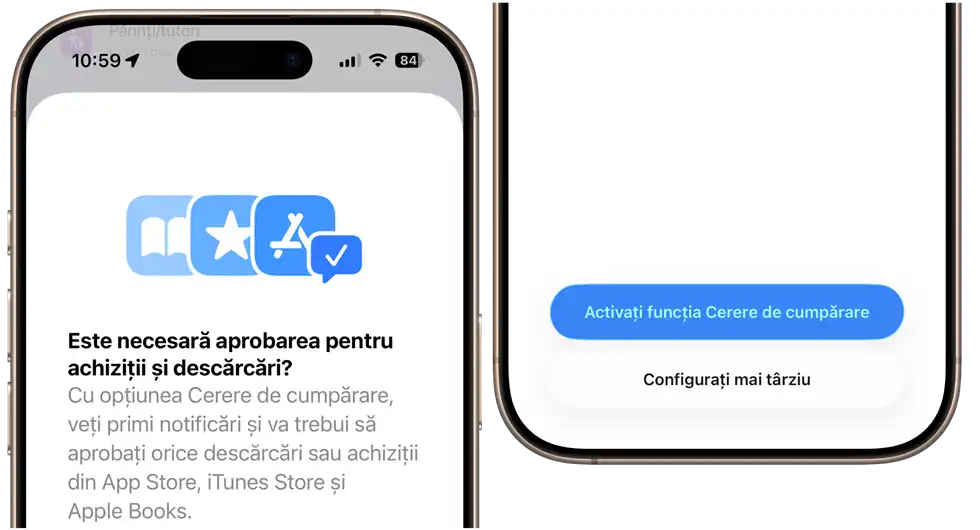 Aprobare descărcări copii în App Store