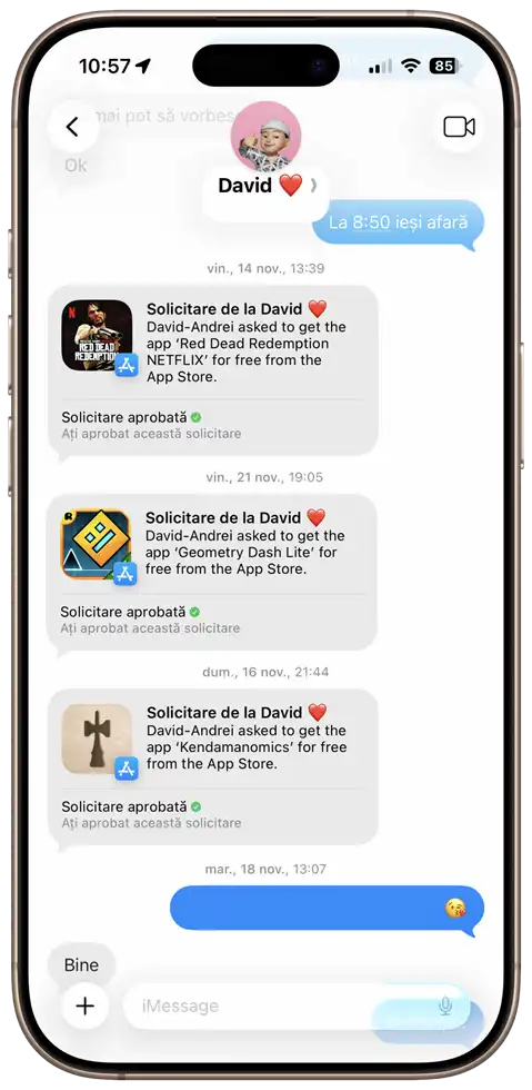 Screen Time copil varsta aprobare descărcări App Store