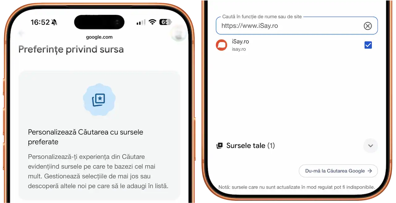 Adauga iSay.ro ca sursă în Google