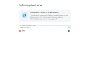Preferinte privind sursa în căutările Google
