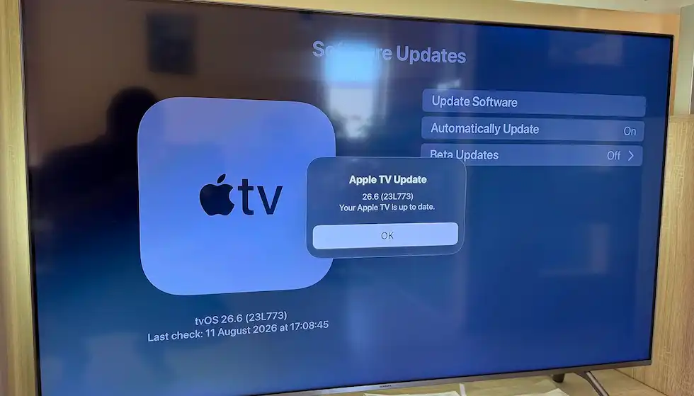 Apple TV update tvOS 26.6