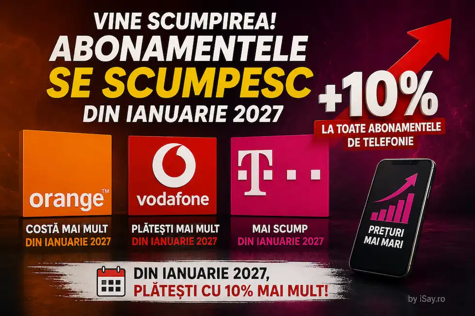 Orange, Vodafone și Telekom scumpesc abonamentele din ianuarie 2027