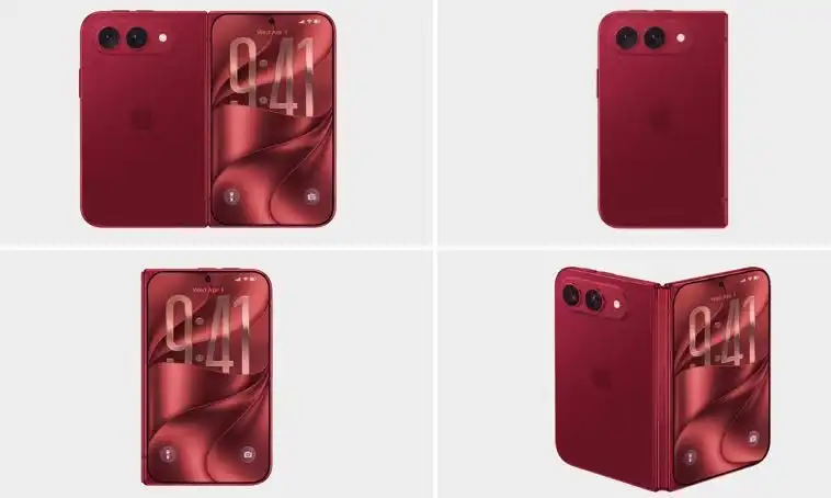Concepte și randări pentru primul telefon pliabil Apple prezentat din mai multe unghiuri